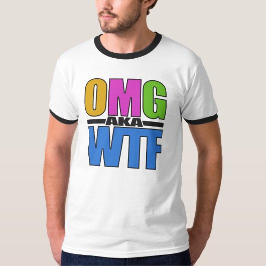 OMGまたはWTFシャツ – スタイルとカラーを選択 Tシャツ (正面)