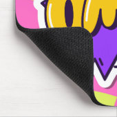 OMGアクールポップ・アートのトカラフル市松模様にプ・ピンク マウスパッド (コーナー)