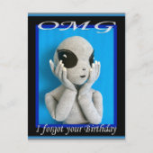 OMGエイリアン-忘れ誕生日葉書 ポストカード (正面)
