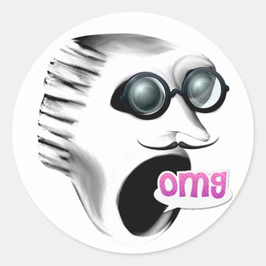 OMGステッカーを叫ぶ ラウンドシール (正面)