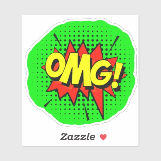 OMGバーストポップ・アートのアートイエローレッドグリーン4"ビニル シール (シート)