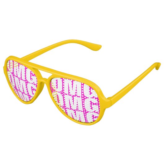 OMGパーティー |ネオン熱狂するアビエーターグラス アビエーターサングラス (アングル)