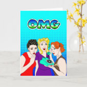 OMGビッグニュースまたはゴシップことわざこんにちはFrriendship カード (黄色い花)