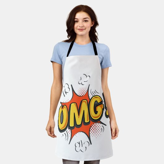 OMGロゴ エプロン (着用した状態)