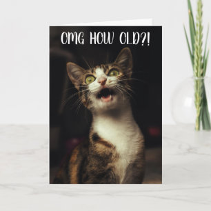 「OMG何歳?!」 猫おもしろい誕生日カード カード