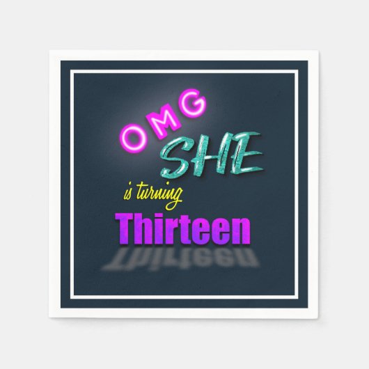 OMG彼女は13の誕生日パーティーを回している スタンダードカクテルナプキン (正面)