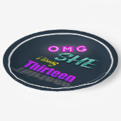 OMG彼女は13の誕生日パーティーを回している ペーパープレート (アングル)