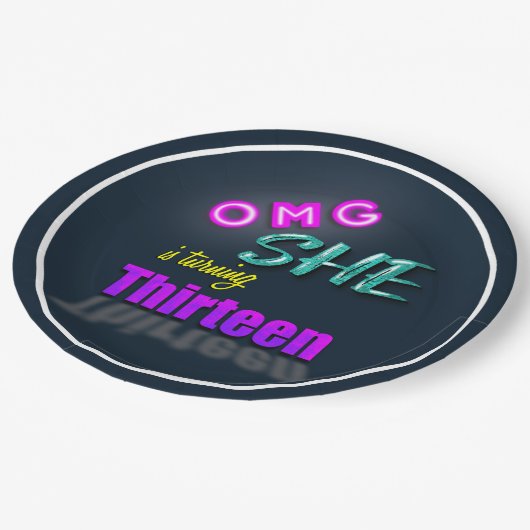 OMG彼女は13の誕生日パーティーを回している ペーパープレート (アングル)