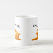 OMG月曜日ブルースイエローキャットギフトおもしろいだ コーヒーマグカップ (中央)