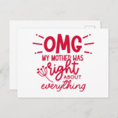 OMG母は母の日のすべてを正しかった ポストカード (正面/裏面)