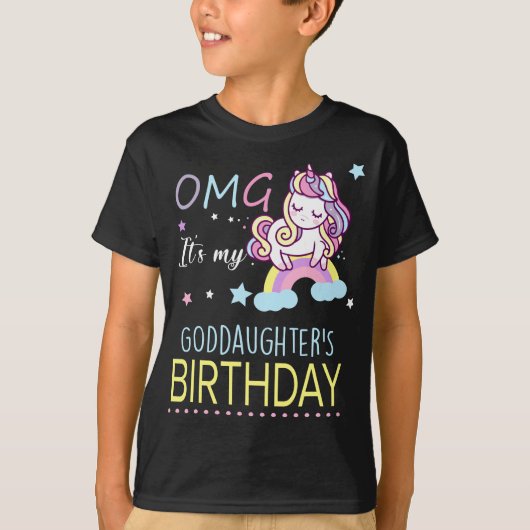 OMG私のゴド娘の誕生日かわいいゴッドマザー Tシャツ (正面)