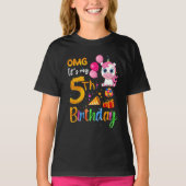 OMG私の5歳の可愛い誕生日、ユニコーン  Tシャツ (正面)