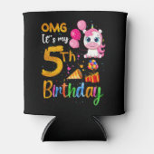 OMG私の5誕生日5歳かわいいユニコーン 缶クーラー (正面)