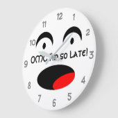 OMG私はとても遅いぞ恐怖の顔おもしろい ラージ壁時計 (傾斜)
