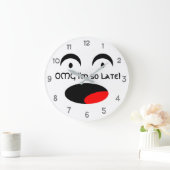 OMG私はとても遅いぞ恐怖の顔おもしろい ラージ壁時計 (ホーム)