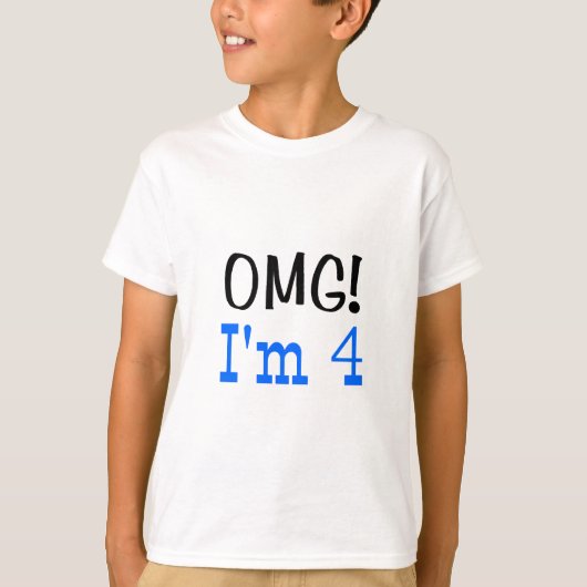 OMG私は4才です(青) Tシャツ (正面)