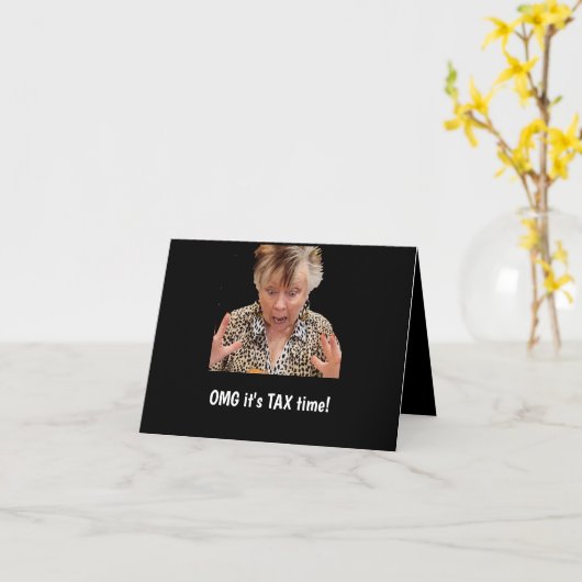 OMG税の時間折り畳みグリーティングカード カード (黄色い花)