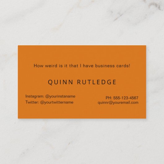 OMG若おもしろい大人オレンジはっきりした色 名刺 (裏面)