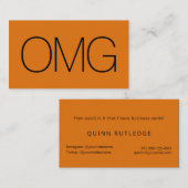 OMG若おもしろい大人オレンジはっきりした色 名刺 (正面/裏面)