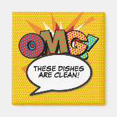OMG食洗機クリーン汚れカスタムのメッセージ マグネット (正面)