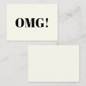 OMG、ああ、私の神、ゴッシュ、黒いアイボリーグリーティングカード アドバイスカード (正面/裏面)