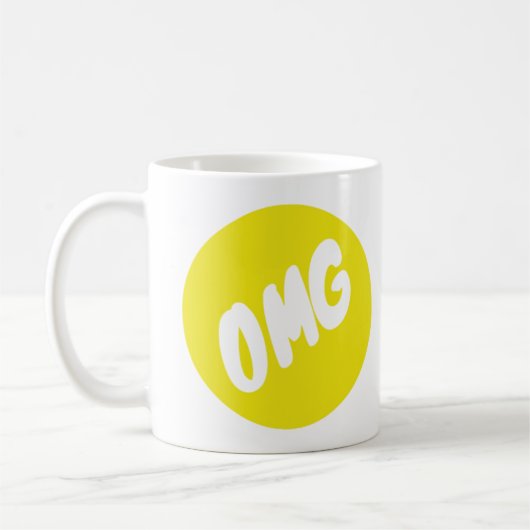 "OMG"のマグ コーヒーマグカップ (左)
