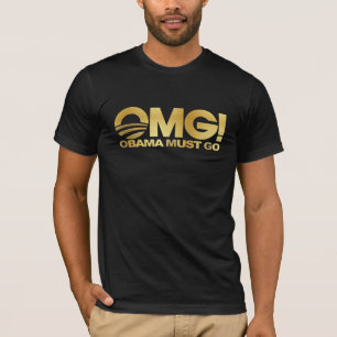 OMG! オバマは行かなければなりません(金ゴールド) Tシャツ