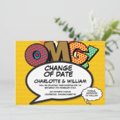 OMG 延期 日程変更 コミックブック ポップアート セーブザデート (スタンド正面)