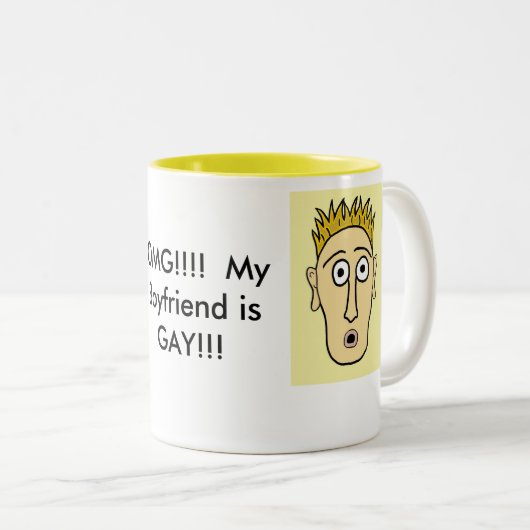 OMG -私のボーイフレンドは陽気です ツートーンマグカップ (正面右)
