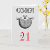 OMG 21おもしろい歳の誕生日 カード (黄色い花)