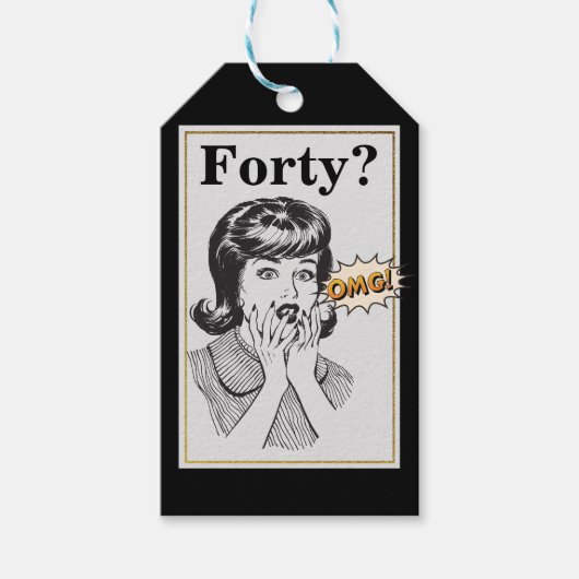 OMG 40th誕生日パーティーおもしろい女性誕生日 ギフトタグ (正面)