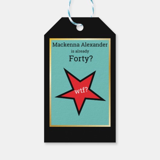 OMG 40th誕生日パーティーおもしろい女性誕生日 ギフトタグ (裏面)