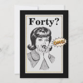 OMG 40th誕生日パーティーおもしろい女性誕生日 招待状 (正面)