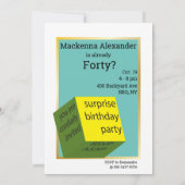OMG 40th誕生日パーティーおもしろい女性誕生日 招待状 (裏面)