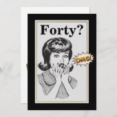 OMG 40th誕生日パーティーおもしろい女性誕生日 招待状 (正面/裏面)