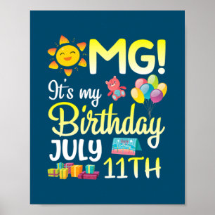 OMG 7月11日の私の誕生日ハッピーママパパ ポスター