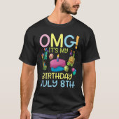 Omg 7月8日の私の誕生日よM Tシャツ (正面)