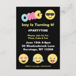 OMG Emojiの恋人の誕生日の招待状 招待状