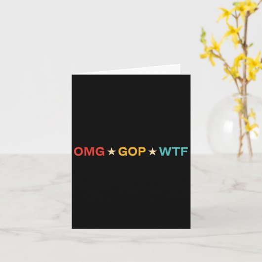 Omg Gop Wtf Vintage Design  カード (黄色い花)