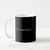 Omg Gop Wtf Vintage Design コーヒーマグカップ (左)