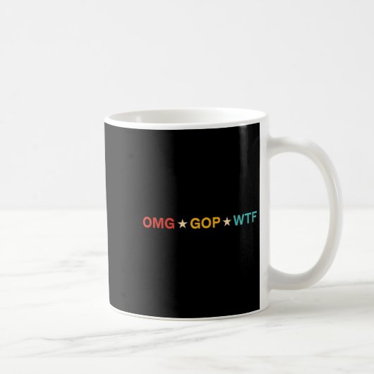 Omg Gop Wtf Vintage Design コーヒーマグカップ (右)