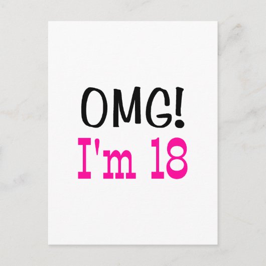 OMG I'm 18 (ピンク) ポストカード (正面)