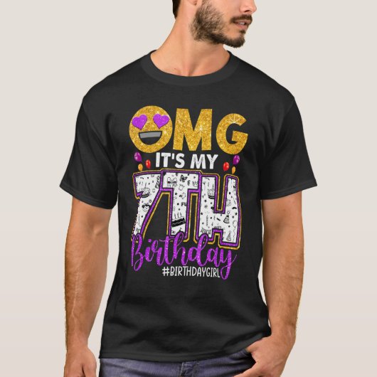 Omg Its私の7誕生日7歳の女の子 Tシャツ (正面)