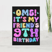 Omg Its My Friends 9th Birthday Flowers 9 Years Ol カード (正面)