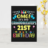 Omg Its My Granddaughters 21st Birthday Sweet 21 Y カード (黄色い花)