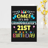 Omg Its My Granddaughters 21st Birthday Sweet 21 Y カード (黄色い花)