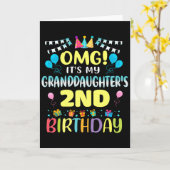 Omg Its My Granddaughters 2nd Birthday Sweet 2 Yea カード (黄色い花)