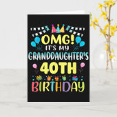 Omg Its My Granddaughters 40th Birthday Sweet 40 Y カード (黄色い花)