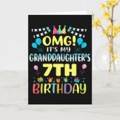 Omg Its My Granddaughters 7th Birthday Sweet 7 Yea カード (黄色い花)