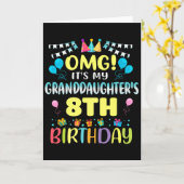 Omg Its My Granddaughters 8th Birthday Sweet 8 Yea カード (黄色い花)